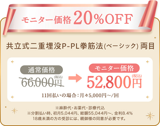 共立二重整形モニター