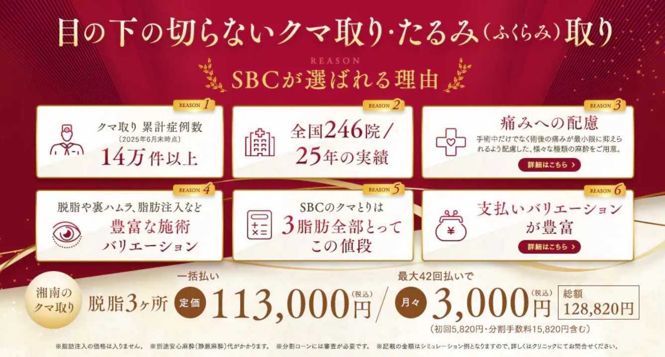 SBC湘南美容クリニッククマ取りモニター