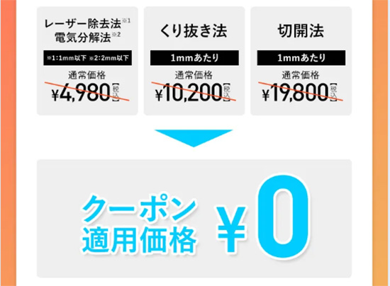 tcbほくろ料金表